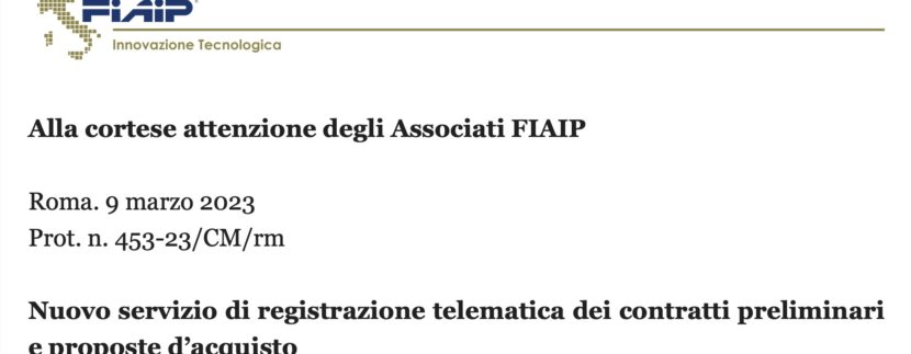 2023 FIAIP | Ag. ImmobiGo aderisce all'iniziativa che entra in vigore 1 marzo 2023