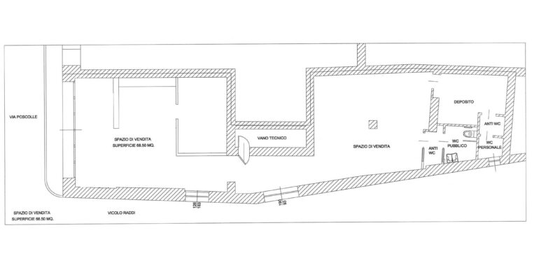 Negozio con canna fumaria