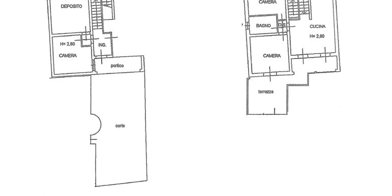 Casa bicamere con studio e cortile